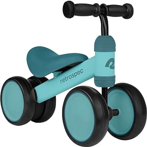 Retrospec Cricket Baby Walker Balance Bike with 4 Wheels for Ages 12-24 Months - Toddler Bicycle Toy for 1 Year Old’s - Ride On Toys for Boys & Girls