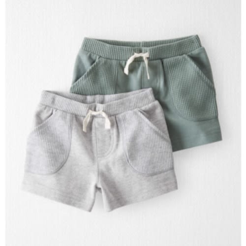 Baby 2-Pack Organic Cotton Waffle Knit Shorts