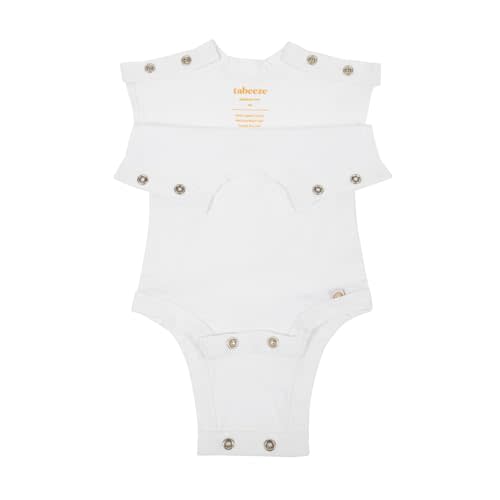 Tabeeze Bottom-Up Baby Bodysuit, Onesie with Top Snaps, As Seen on Shark Tank, 100% GOTS Organic Cotton, Boy/Girl Clothes