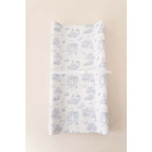 The Gilded Bird Contour Changing Pad | Spring Toile Blue