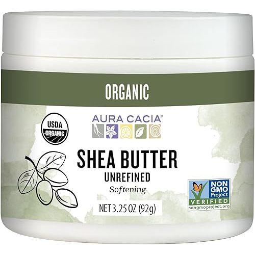 Aura Cacia Organic Shea Butter | Unrefined Body Care | 3.25 oz.