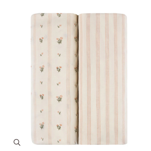 Linear Floral Crib Sheet Set Crib Sheet Set – Ely's & Co.