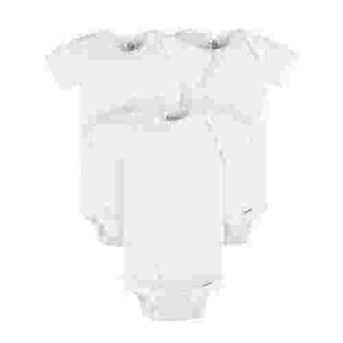 Gerber Baby Neutral 3-Pack White Short Sleeve Bodysuits, Sizes Preemie - 24 Months