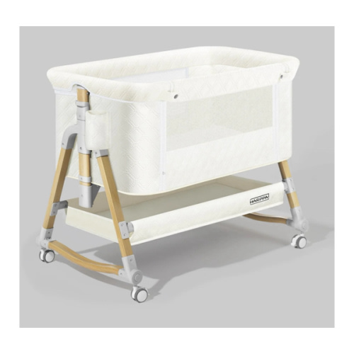 HARPPA Cuddly 3-in-1 Baby Bassinet Bedside Sleeper for Reflux | Attaches to Bed, Adjustable 5 Heights, Non-Toxic & CPSC Certified | Sturdy Aluminum Frame, Portable Wheels, Tool-Free Setup, Gentle Rocking | Perfect for Newborns, Infants, Small Spaces & Saf