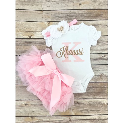 Baby Girl Coming Home Outfit Baby Girl Clothes Newborn Girl Clothes Monogrammed Outfit Personalized Baby Girl Gift Newborn Girl