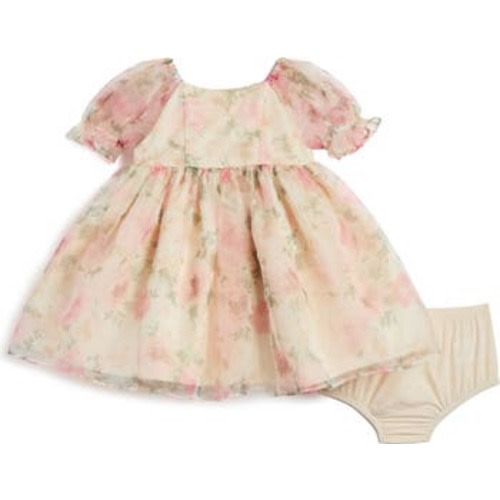 Emilia Floral Print Party Dress & Bloomers, 24M