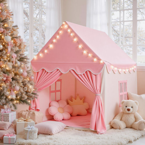 Wilwolfer Kid Tent with Mat and Star Lights, Kids Play Tents for Toddlers Kids Tents Indoor & Outdoor Playhouse - Princess Tent for Toy House Birthday Gift (Pink) & Reviews | Wayfair