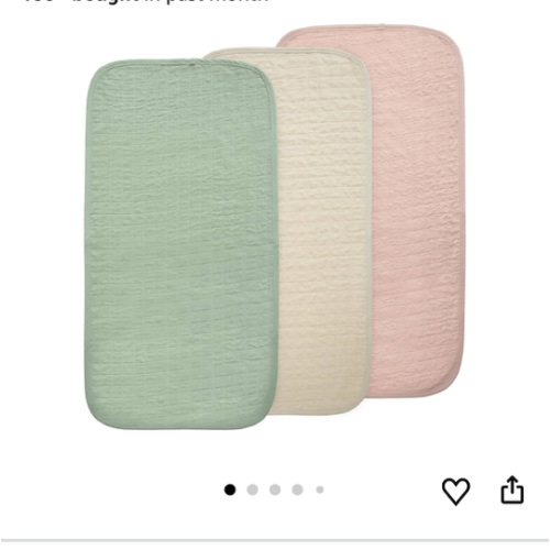 mushie Waterproof Changing Pad Liners | 100% Organic Cotton | Set of 3 (Blush Combo)