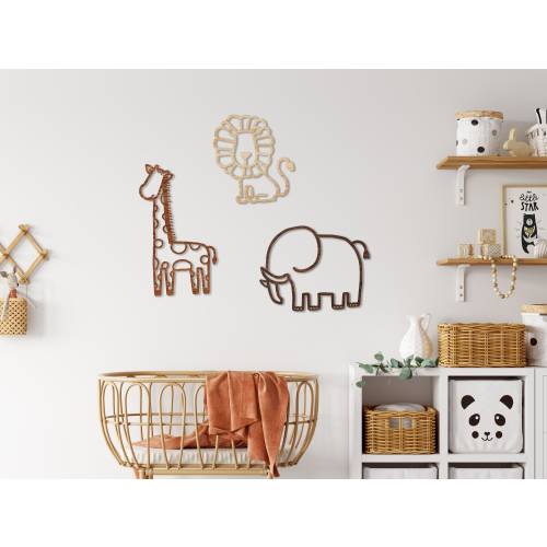Safari Trio Wall Nursery - Decor / Home / Kids / Animals / Children Room