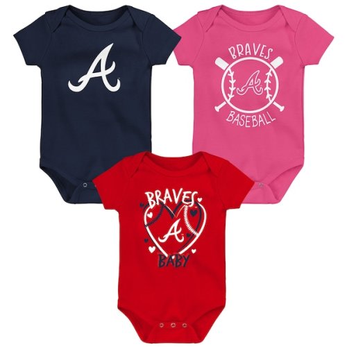 Atlanta Braves Infant Slide Home Three-Pack Bodysuit Set