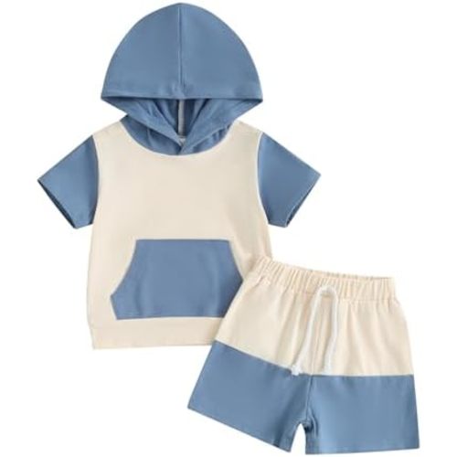 Baby Baseball Outfit Boy Baseball Shirt Short Sleeve Hoodie Top Stripe Shorts Toddler Infant Boy Summer Clothes