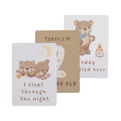 Living Textiles Milestone Cards Cuddly Bear | Baby Bunting AU