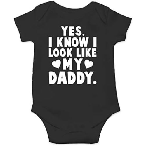 AW Fashions Yes. I Know I Look Like My Daddy Baby Bodysuit Funny Infant Outfit Newborn Girl Boy Clothes