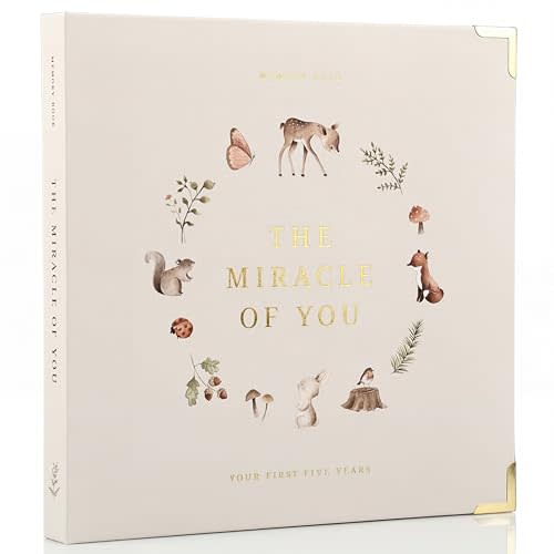Keepsake Baby Memory Book for Boys and Girls – Timeless First 5 Year Baby Book – Neutral Journal Scrapbook or Photo Album - Record a Milestone for Every Event from Birth to Age 5