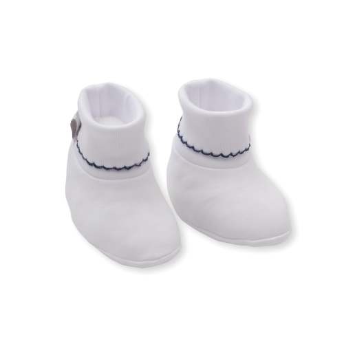 White/Navy Kissy Basics Booties