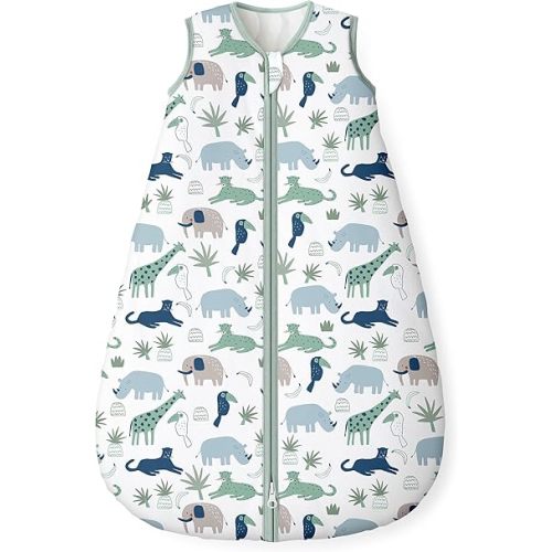 Yoofoss Baby Sleep Sack 0-6 Months, 1.5 Tog Baby Wearable Blanket with 2-Way Zipper, 100% Cotton Organic Fabric Winter Infant Sleeping Sack, Warm Soft Comfy