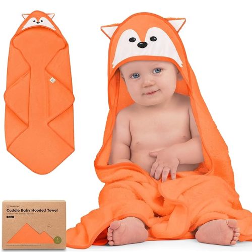 KeaBabies Hooded Baby Towel for Newborn - Viscose Derived from Bamboo Large Baby Bath Towels with Hood for Boys, Girls, Toddler, Extra Absorbent & Soft Newborn Bath Essentials (Frog, Regular)