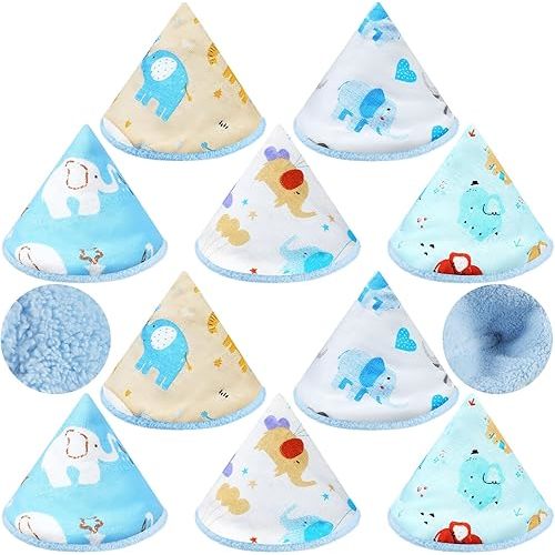 Timgle 10 Pcs Coral Velvet Pee Covers Baby Boy, Strong Water Absorption Pee Shield for Baby Boy, Reusable Diaper Changing Accessory for Boys Newborn Gift(Elephants)