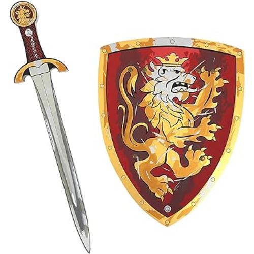 Liontouch - Noble Knight Toy Sword & Shield for Kids, Red | Pretend Play Set in Durable Foam in Traditional Medieval Style | Safe Toy Weapons & Combat Armor for Dress Up & Knight Costumes for Boys