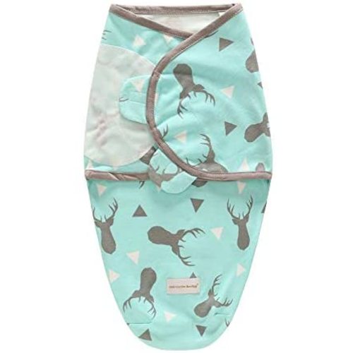 Miracle Baby Newborn Swaddle Blanket Adjustable Wrap Receiving Blanket Baby 100% Cotton Sleep Bag 0-3 Months 3-6 Months(0-3 Month,Grey Deer)