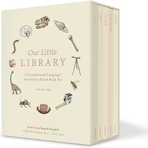 Our Little Library Vol. 3: A Foundational Language Vocabulary Board Book Set for Babies, Including Bugs, Dinosaurs, Sports, Space, and Trucks (Our Little Adventures Series)