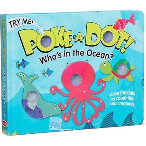 Melissa and Doug Children's Book - Poke-a-Dot: Who’s in The Ocean (Board Book with Buttons to Pop)
