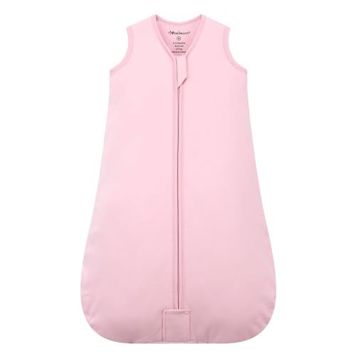 Mosebears Sleep Sack Baby Winter Wearable Blanket with 2-Way Zipper,2.5 TOG Cotton Sleep Sack Unisex (Blush, 6-12 Months)