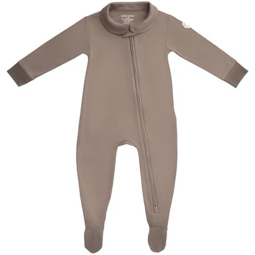 MON CHOU Organic Cotton Baby Pajamas: Cocoa / 3-6 M