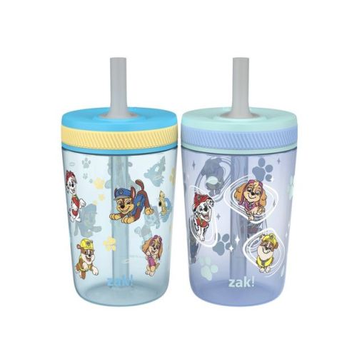Zak Designs 2pk 15 fl oz Plastic Paw Patrol Water Bottles: Kids & Toddler Portable Drinkware, Dishwasher-Safe, Blue