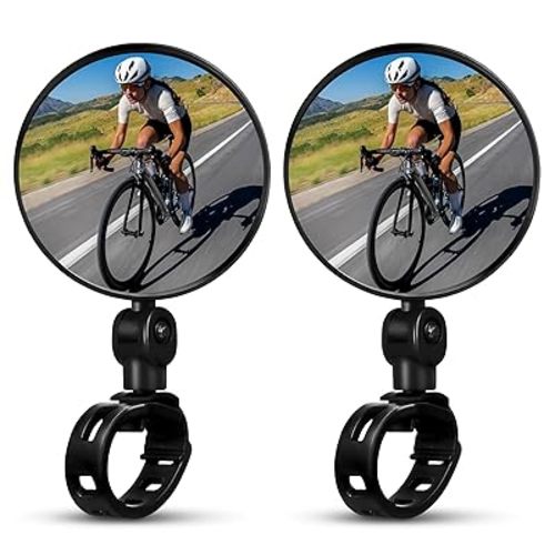 2Ct Safety Mirror Mount - Bike Stroller Scooter Mirrors for Handlebars Bike Side Mirrors