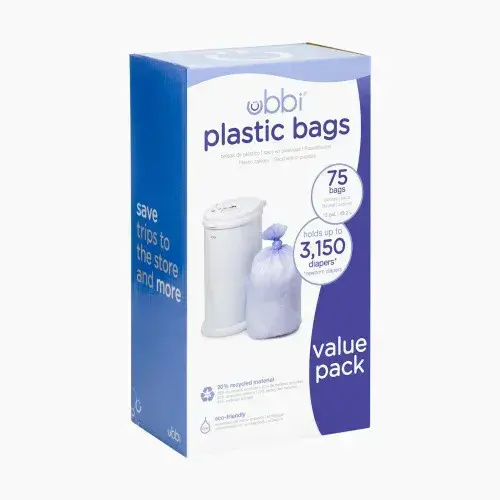 Ubbi Diaper Pail Plastic Bags, 75 Count