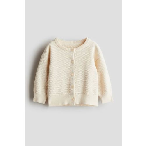 Pattern-knit Cotton Cardigan