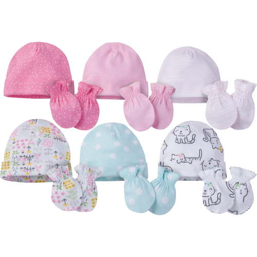 Onesies Brand Baby Girl Caps & Mittens Accessories Baby Shower Gift Set, 12-Piece, Newborn - 0/6 Months