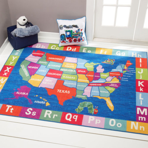 Eric Carle Graphic/Print Blue Area Rug & Reviews | Wayfair