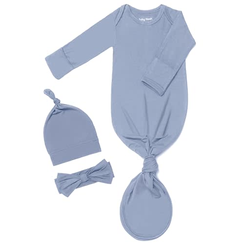 Baby Gowns 0-3 Months Soft Viscose Sleepers For Boy Girl, Breathable Newborn Sleepers With Mitten Cuffs