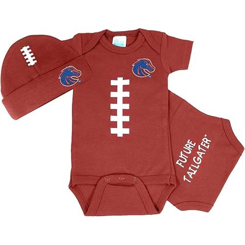 Boise State Broncos Baby Football Onesie and Cap Set