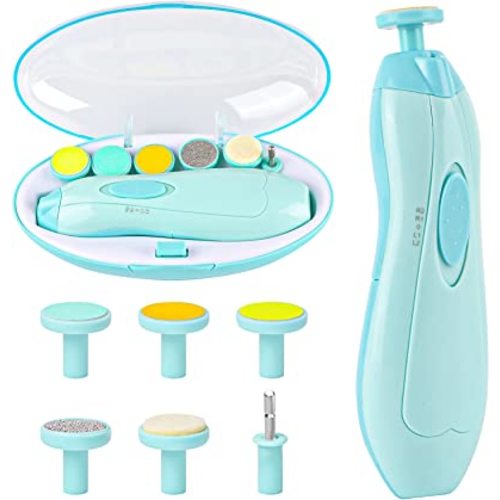Lupantte Baby Nail Filer and Baby Nail Clippers with Light Set, Electric Infant Nail Trimmer Kit, Safe Baby Grooming Kit, for Newborn Toddler Kids Toe and Fingernail, Polish and Trim