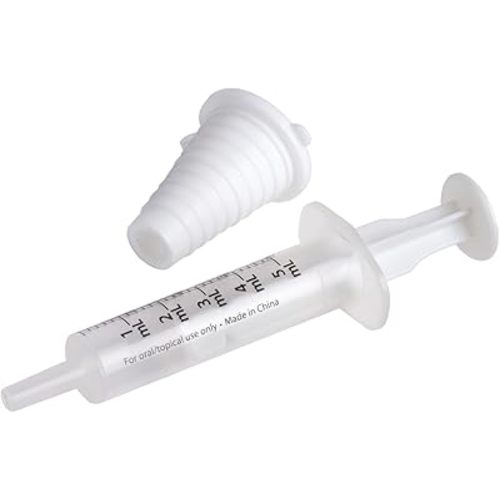 EZY DOSE Kids Baby Oral Syringe & Dispenser Calibrated for Liquid Medicine, Reduce Mess, Easy Way to Orally Administer Medication, 5 mL/1 TSP, Includes Bottle Adapter, Clear, BPA Free