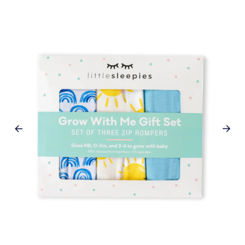 Blue Rainbows, Sky Blue & Sunshine Zippy Grow With Me Gift Box - Little Sleepies