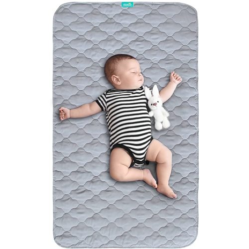 Waterproof Crib Mattress Protector Pad 28" x 52",Anti Slip & Durable Waterproof Pad Mat for Baby Standard Crib/Bed Pads Grey