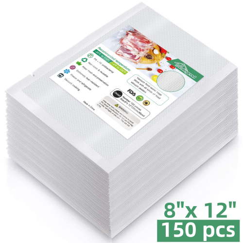 Sealegend 8"x 12"x150 Vacuum Sealer Bags For Food Saver, Vacuum Seal Food Storage Bags,Pre-cut Seal a Meal Bags
