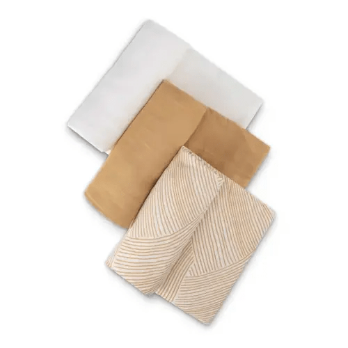 Little Bamboo Muslin Wraps 3 Pack Marigold | Baby Bunting AU