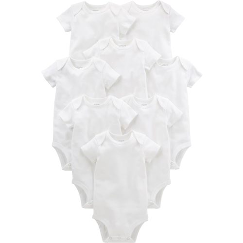 Simple Joys by Carter's Baby 8-Pack Short-Sleeve Bodysuit - Newborn - White