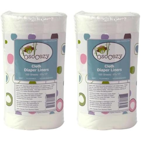 OsoCozy Flushable Diaper Liners - Make Cloth Diapering Convenient with Easy, Quick, Cloth Diaper Liners - Super Soft and Gentle on Baby’s Skin (Pack of 2)