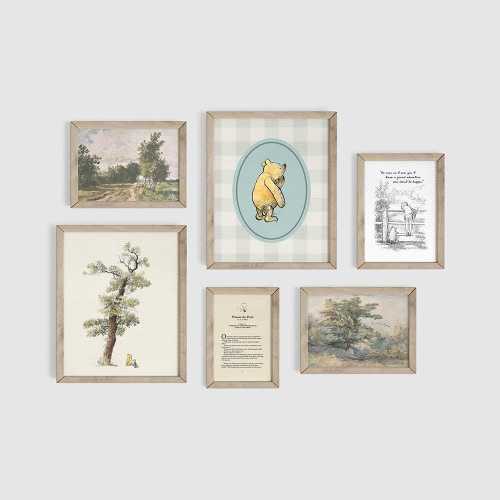 Winnie the Pooh Gallery Wall Art Set, Nursery Decor, Vintage Wall Art, Baby Room, Quote Art, Kids Room, Woodland Nursery, Playroom WP55