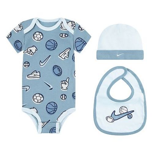 Newborn Baby Nike Sportsball Bodysuit Hat and Bib 3-Piece Set