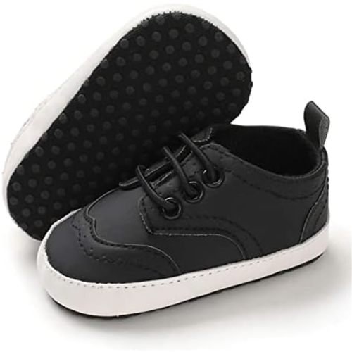 LAFEGEN Baby Boys Girls Classic PU Leather Loafers Soft Sole Oxford Dress Shoes First Walking Flat Moccasins Casual Sneaker
