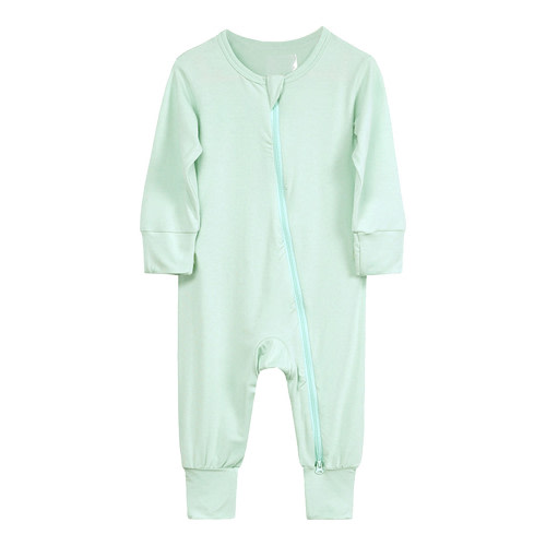 BJUTIR Toddler Boy Romper Baby Cotton Rompers Footless Pajamas Zipper Long Sleeve Sleeper Jumpsuit For 0-3 Months