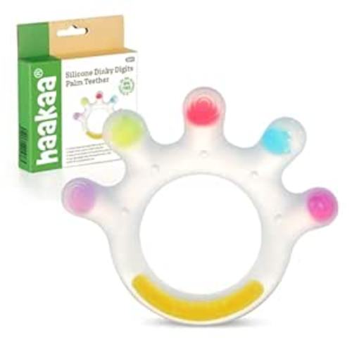 Haakaa Dinky Digits Palm Teether, Baby Teething Toys, Food Grade Silicone Teethers for Babies 0-6 Months/6-12 Months, BPA Free Teething Relief Baby Chew Toys