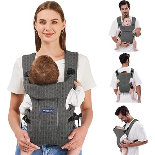 Baby Carrier, Baby Carrier Newborn to Toddler, Ergonomic Newborn Carrier, Easily Adjustable Toddler Carrier, Lightweight Infant Carrier (Mesh,Grey)